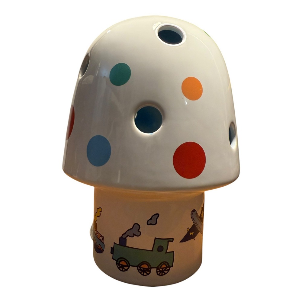 MUSHROOM TOADSTOOL LAMP by WHITE RABBIT ENGLAND Ceramic Nightlight Lamp 9" Tall - Picture 7 of 12